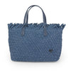 NEW: Taunton Small Woven Tote (Fringed Top) - Denim preneLOVE®