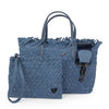 NEW: Taunton Small Woven Tote (Fringed Top) - Denim preneLOVE®