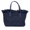 NEW: Taunton Small Woven Tote (Fringed Top) - Navy preneLOVE®