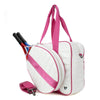 NEW: Tennis Sport Bag - White & Pink (now holds 2 racquets) preneLOVE®