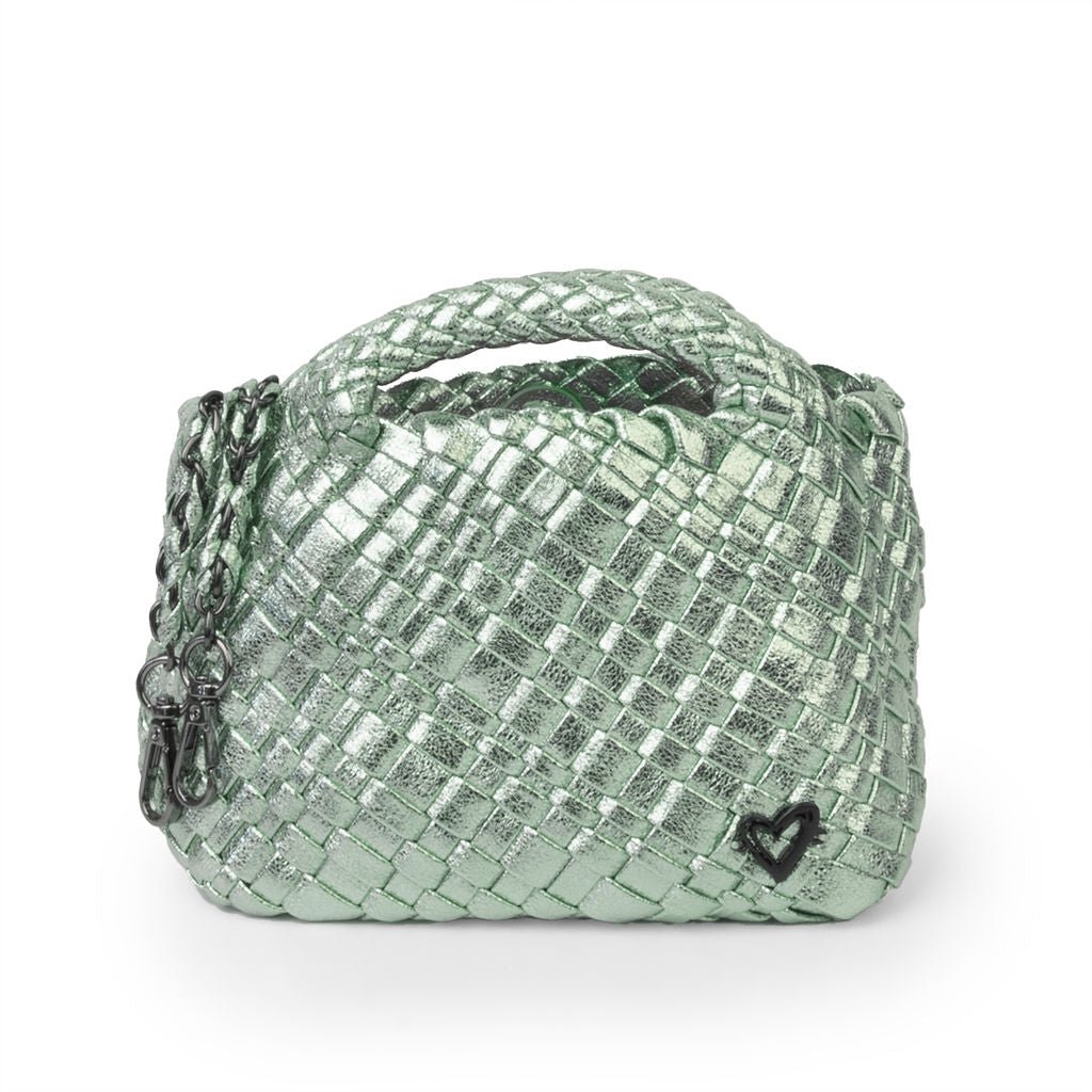 NEW Tiny Mini Woven Tote - Metallic Mint preneLOVE®
