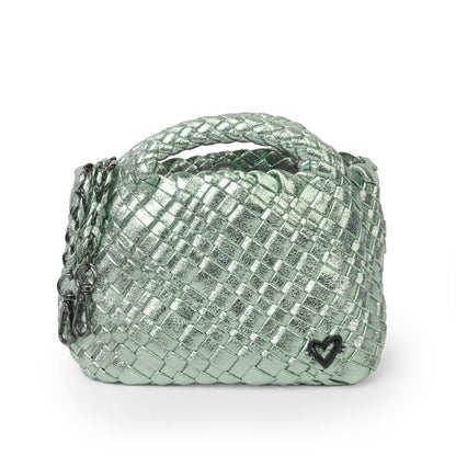 NEW Tiny Mini Woven Tote - Metallic Mint preneLOVE®