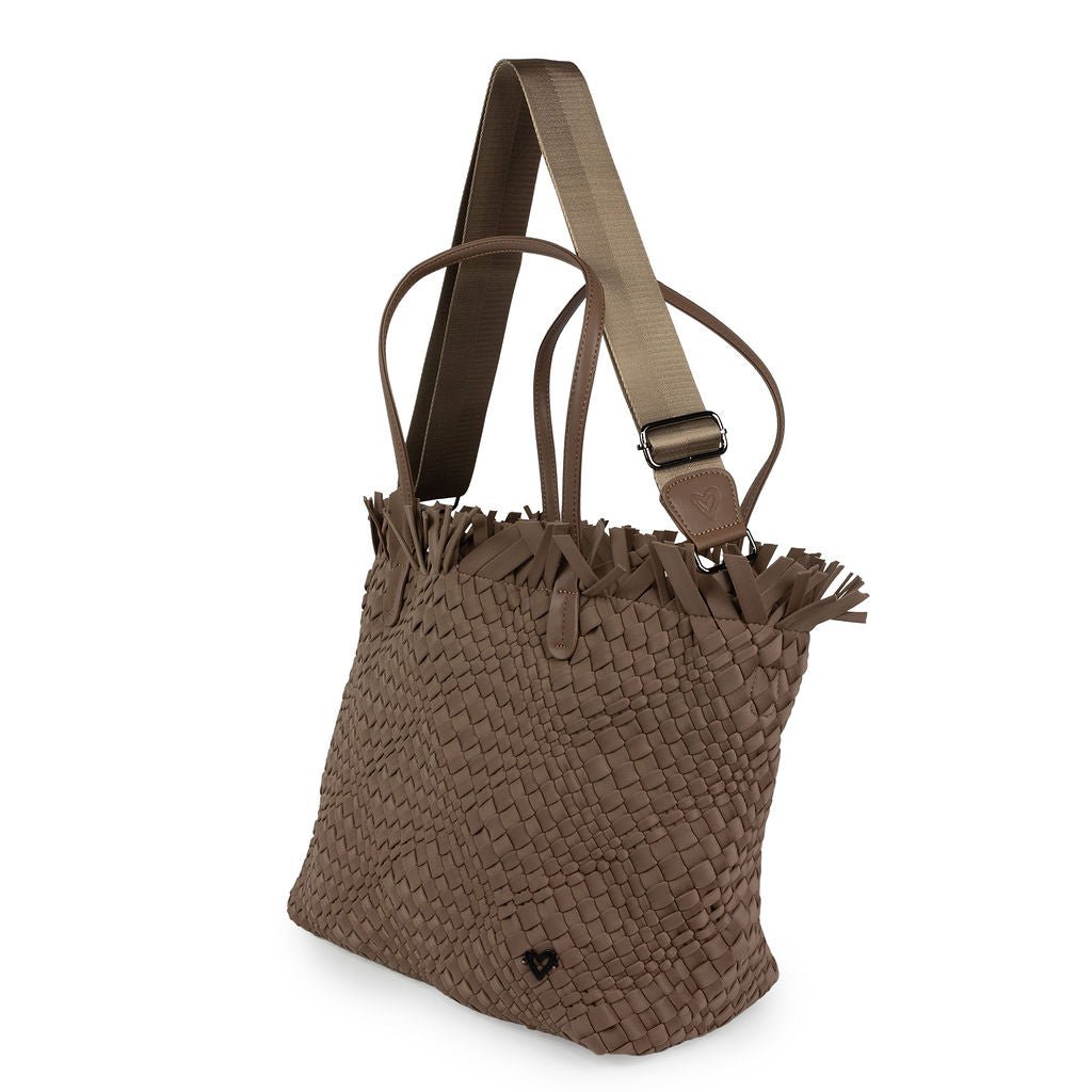 NEW Vulcan Woven Large Tote (Fringed Top) - Buff preneLOVE®