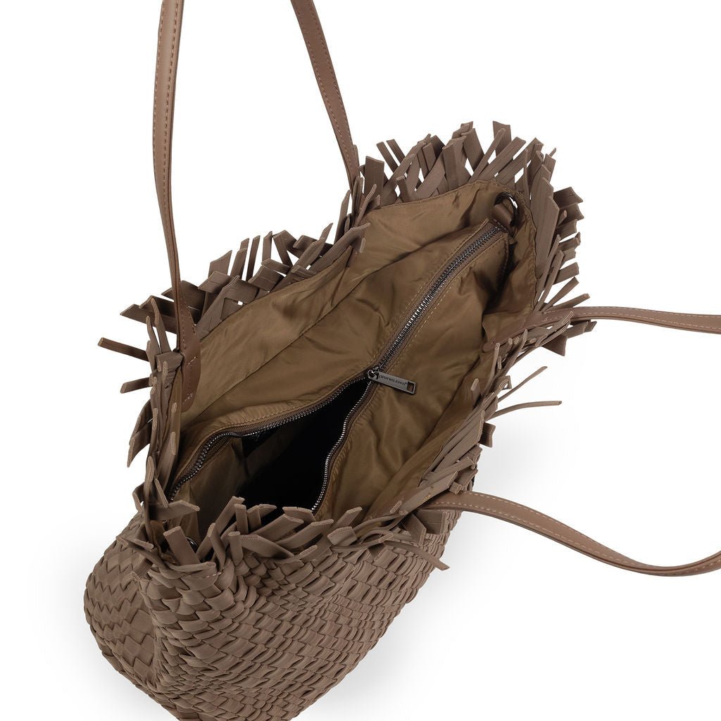 NEW Vulcan Woven Large Tote (Fringed Top) - Buff preneLOVE®