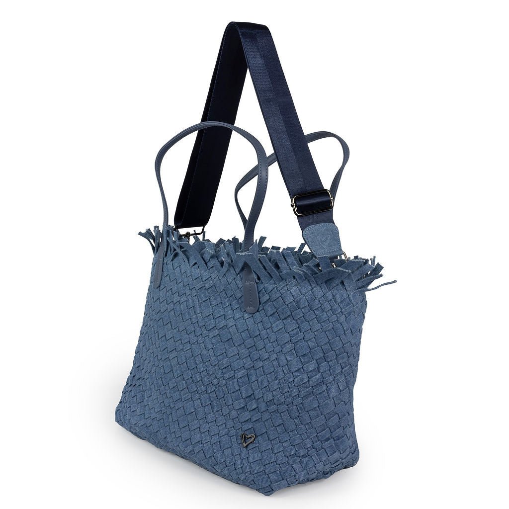 NEW Vulcan Woven Large Tote (Fringed Top) - Denim preneLOVE®