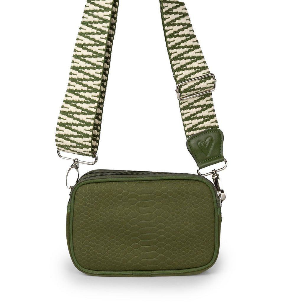 Olive Snake - embossed Dual Zipper Belt/Crossbody Bag preneLOVE®