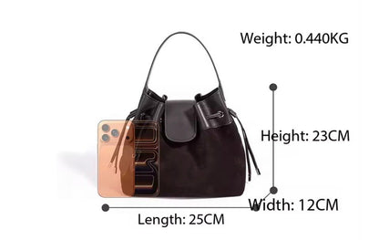 SALE: Genuine Leather & Suede Bucket Bag preneLOVE®