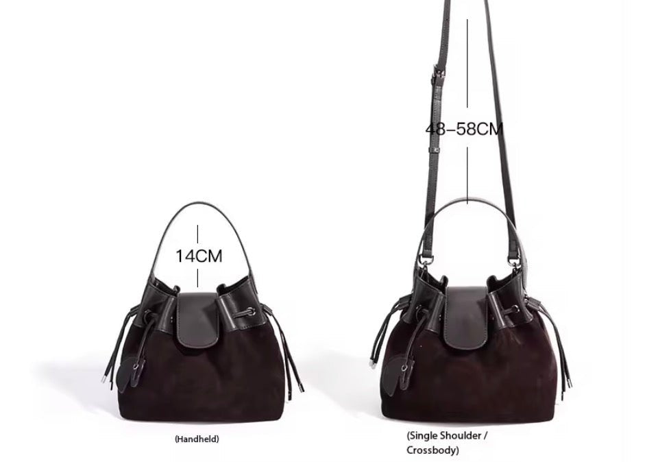 SALE: Genuine Leather & Suede Bucket Bag preneLOVE®
