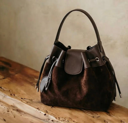 SALE: Genuine Leather & Suede Bucket Bag preneLOVE®