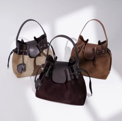 SALE: Genuine Leather & Suede Bucket Bag preneLOVE®