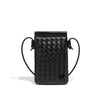 Sherwood Woven Vegan Leather Phone crossbody - Black preneLOVE®