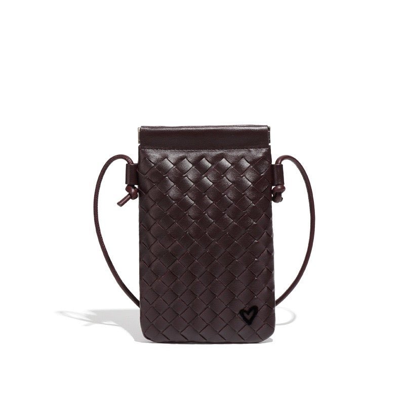 Sherwood Woven Vegan Leather Phone crossbody - Deep Wine preneLOVE®