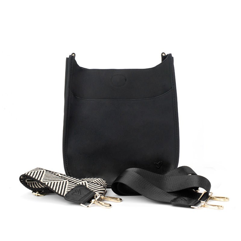 Sudbury Vegan Suede Messenger - Black preneLOVE®