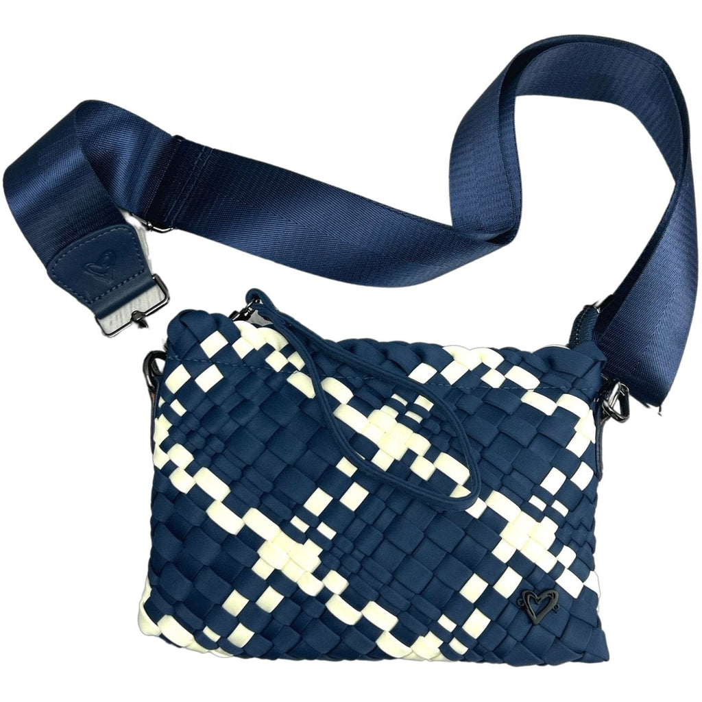 Charlotte Hand-woven Crossbody - Tropical Blue with Cream Highlights preneLOVE®