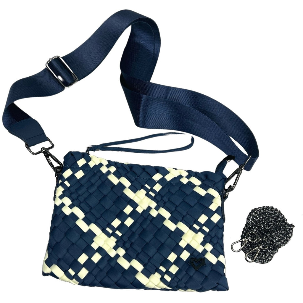 Charlotte Hand-woven Crossbody - Tropical Blue with Cream Highlights preneLOVE®