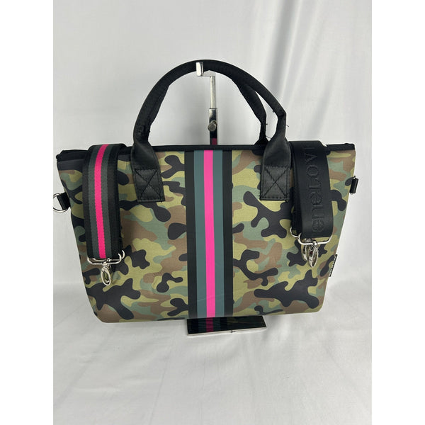 IMPERFECT: Pink Army Satchel Non Perforated Neoprene-- Creasing along bottom/sides preneLOVE®