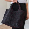 London Woven Large Tote - Black & Red preneLOVE®