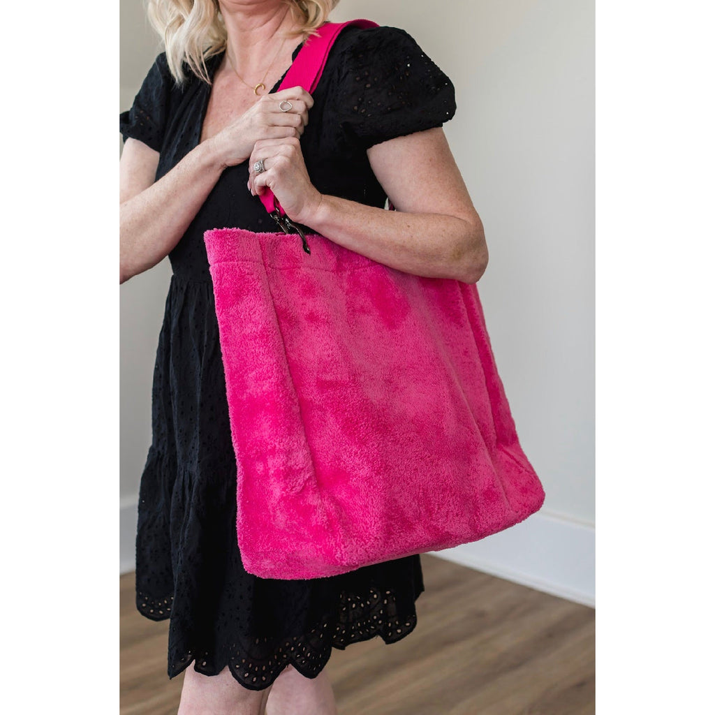 Terry Cloth Tote - Bright Pink - preneLOVE®