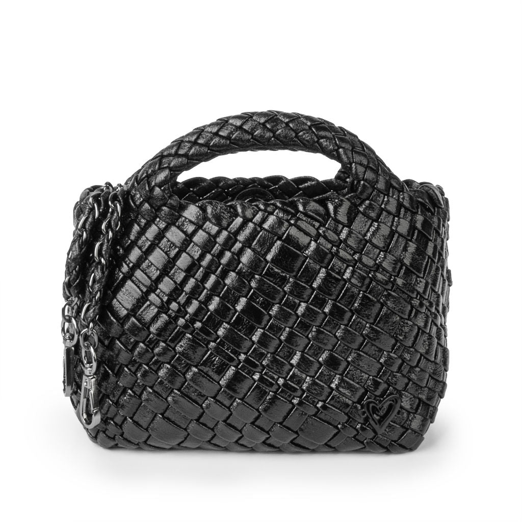 new-tiny-hand-woven-tiny-tote-metallic-black-ships-end-of-august