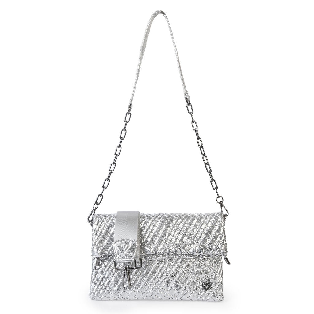 NEW Victoria Hand-woven Convertible Clutch - Silver preneLOVE®