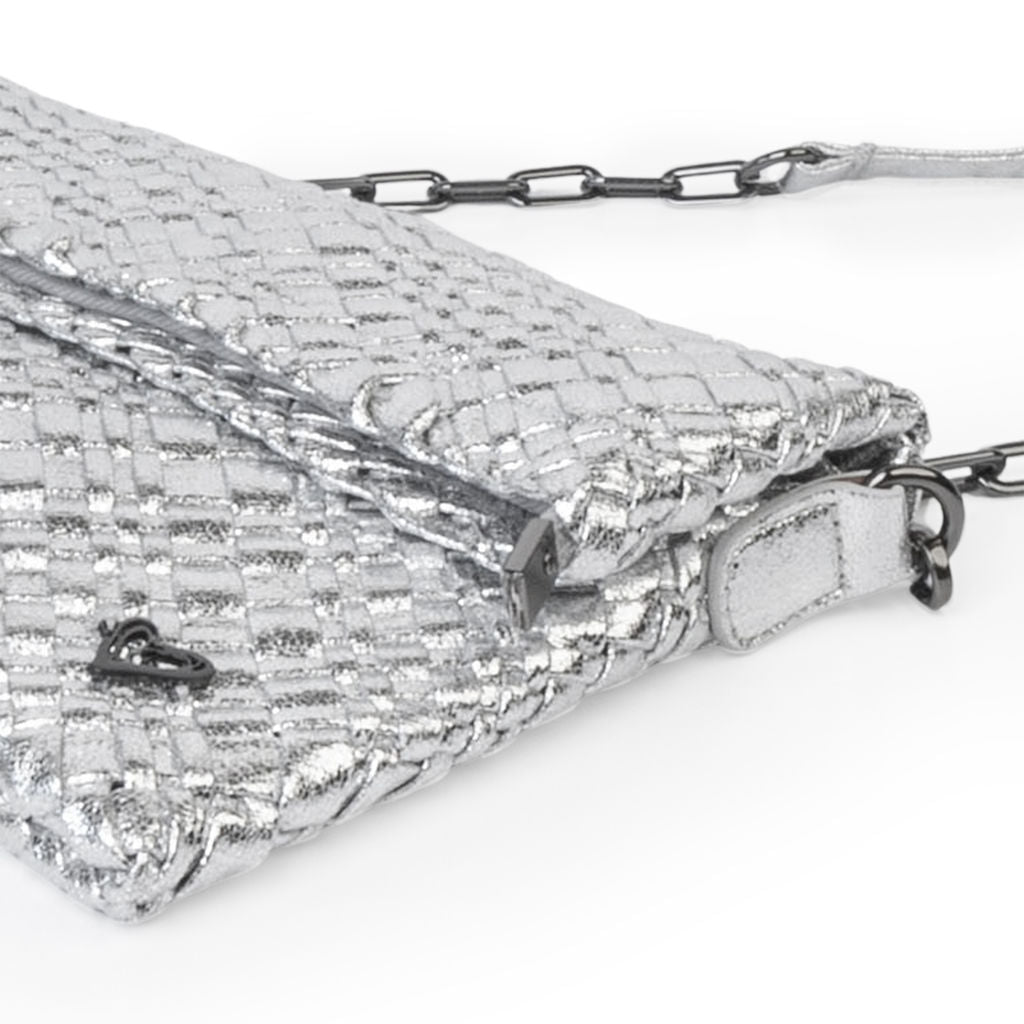 NEW Victoria Hand-woven Convertible Clutch - Silver preneLOVE®