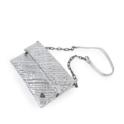 NEW Victoria Hand-woven Convertible Clutch - Silver preneLOVE®