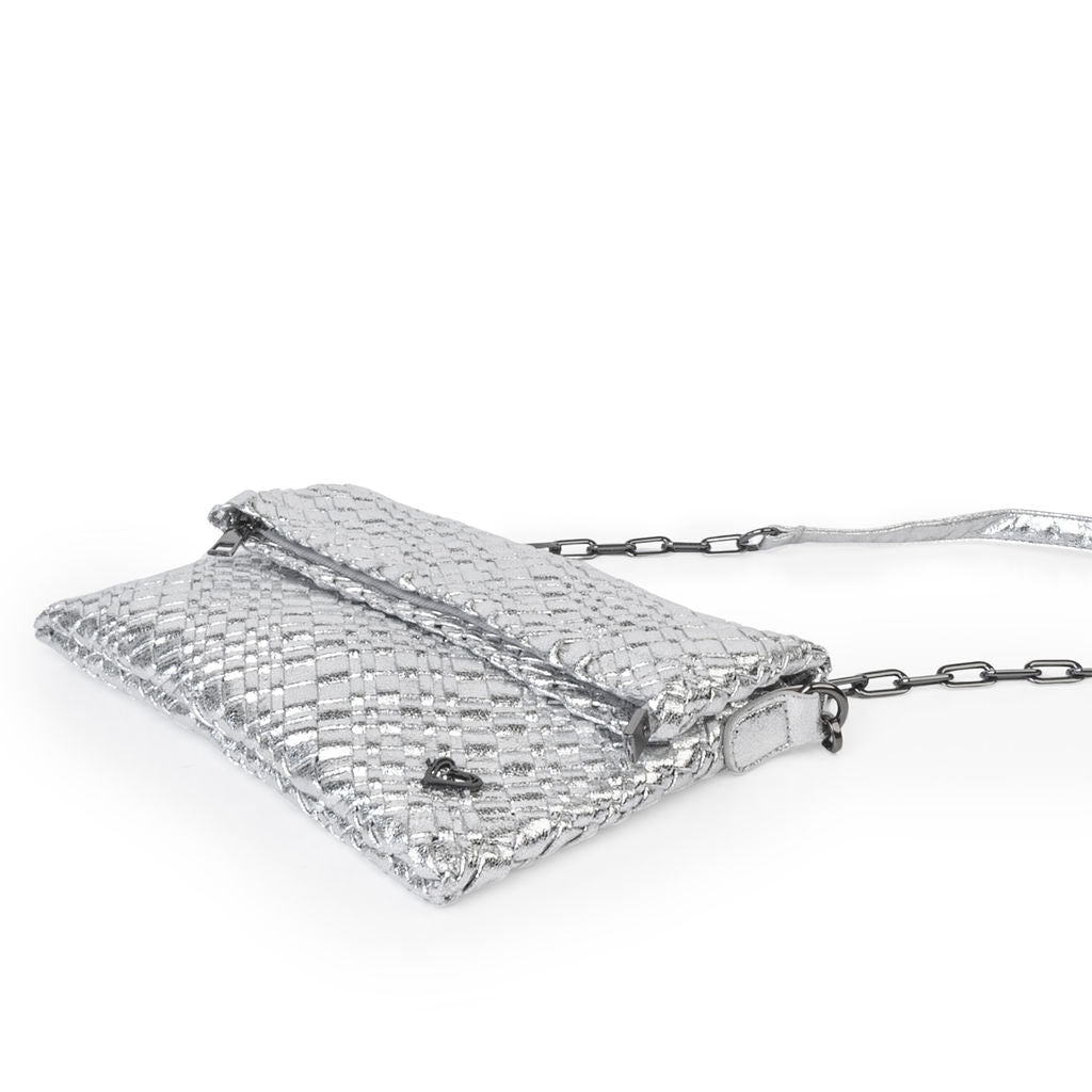NEW Victoria Hand-woven Convertible Clutch - Silver preneLOVE®