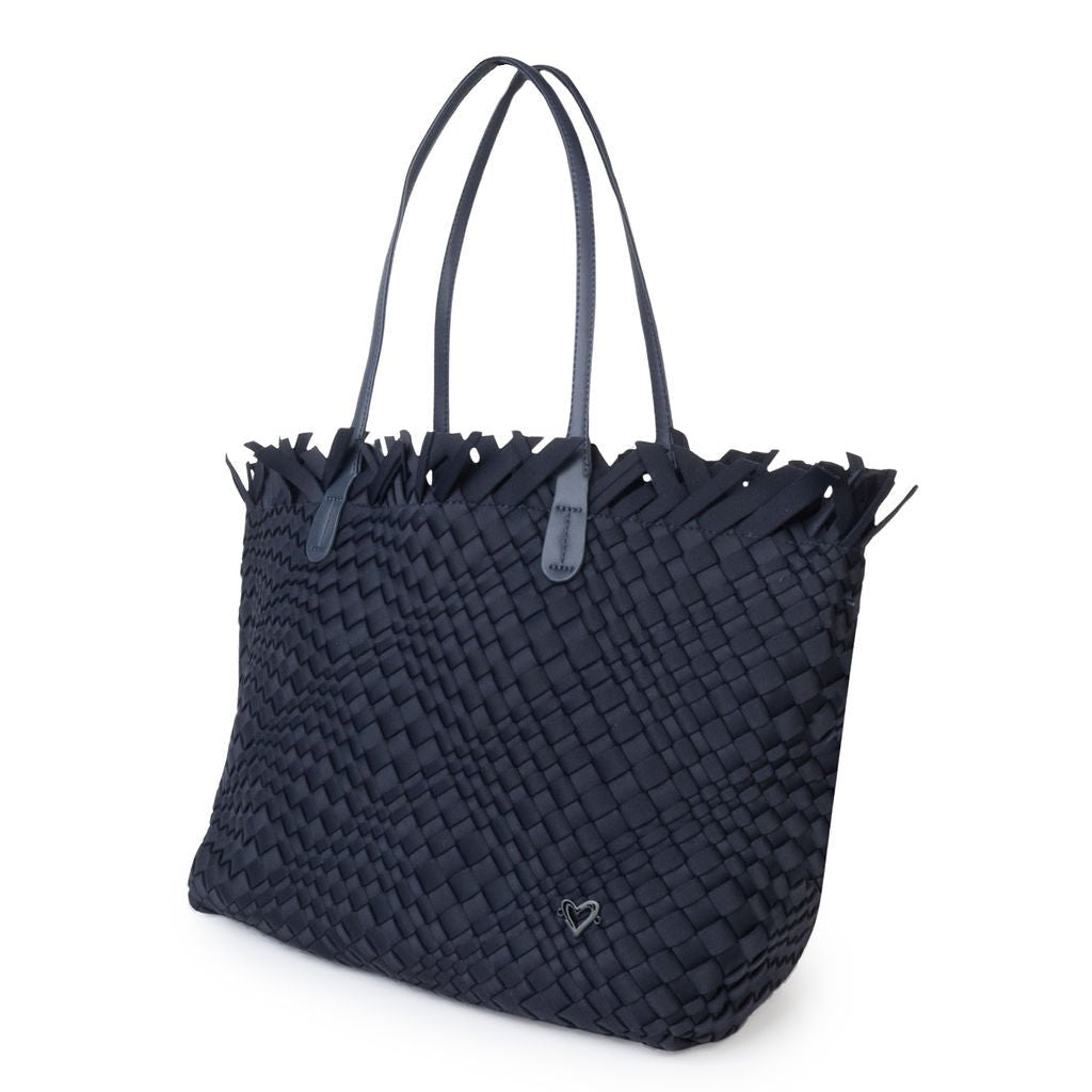 NEW Vulcan Woven Large Tote (Fringed Top) - Navy preneLOVE®