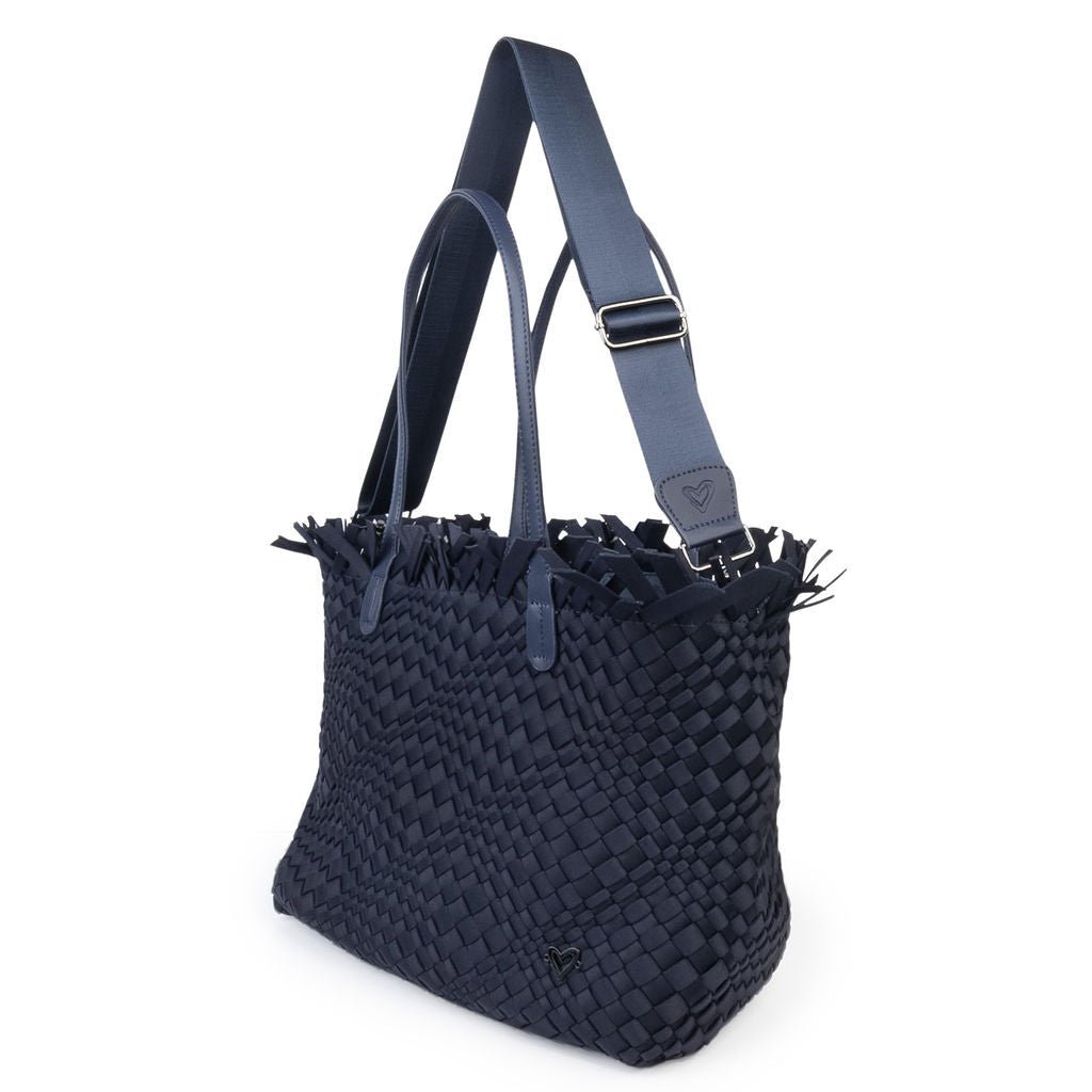 NEW Vulcan Woven Large Tote (Fringed Top) - Navy preneLOVE®